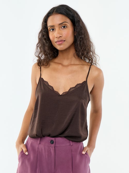Top in raso con pizzo - Kiabi