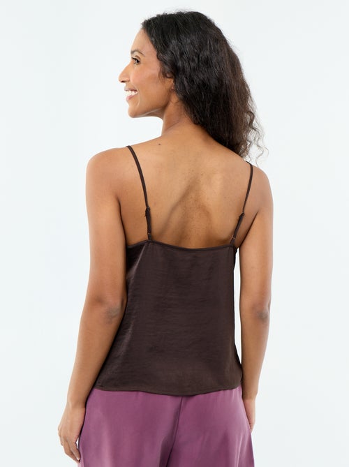 Top in raso con pizzo - Kiabi
