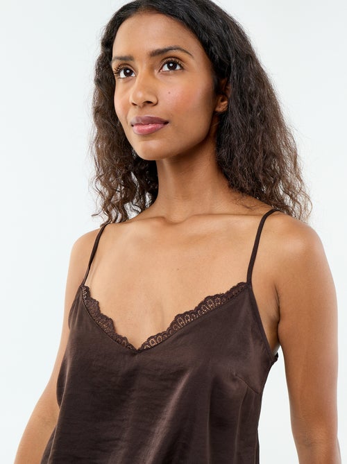 Top in raso con pizzo - Kiabi