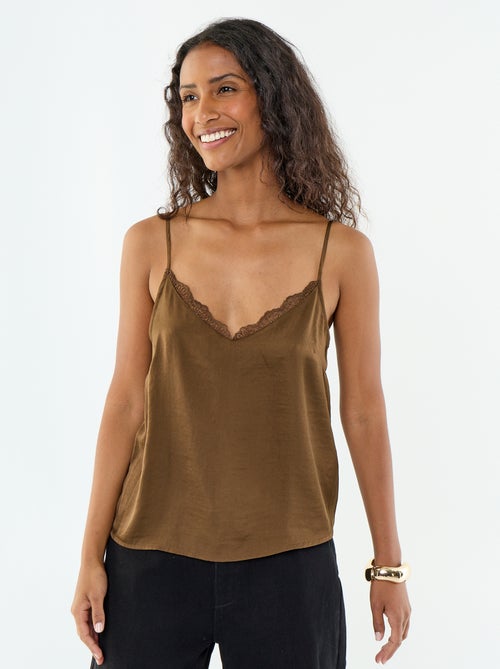 Top in raso con pizzo - Kiabi