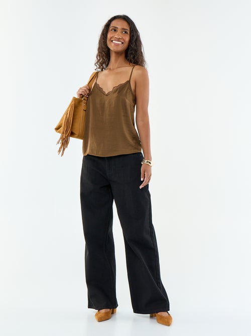 Top in raso con pizzo - Kiabi