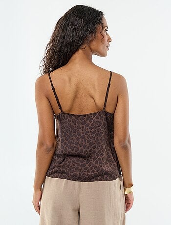 Top in raso con pizzo