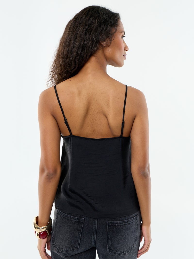 Top in raso con pizzo Nero - Kiabi