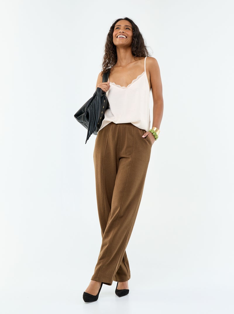 Top in raso con pizzo Rosa chiaro - Kiabi