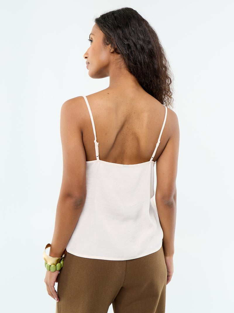 Top in raso con pizzo Rosa chiaro - Kiabi