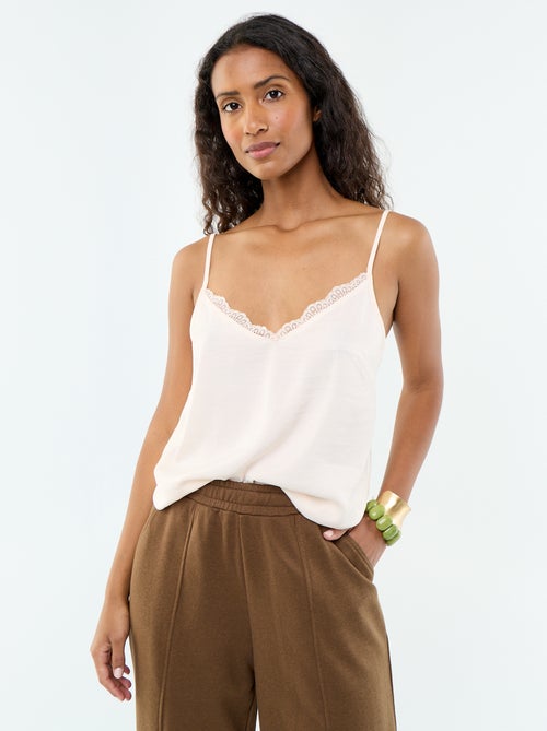 Top in raso con pizzo - Kiabi