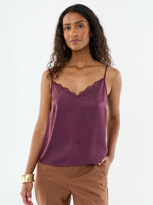 Top in raso con pizzo - Kiabi