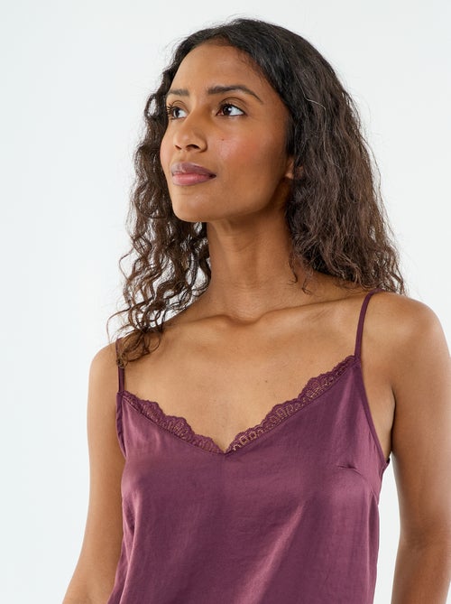 Top in raso con pizzo - Kiabi
