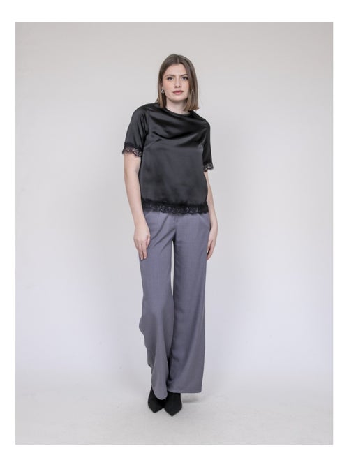 Top in satin con rifinitura in pizzo FERNADA - Kiabi
