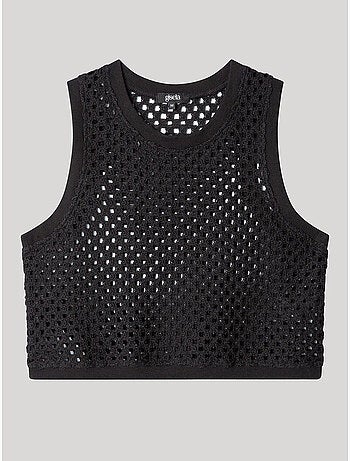 Top in tessuto crochet