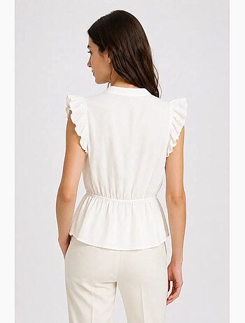 Top jacquard testurizzato peplo mixray