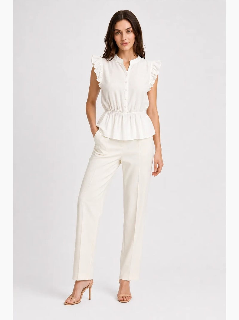 Top jacquard testurizzato peplo mixray Bianco sporco - Kiabi