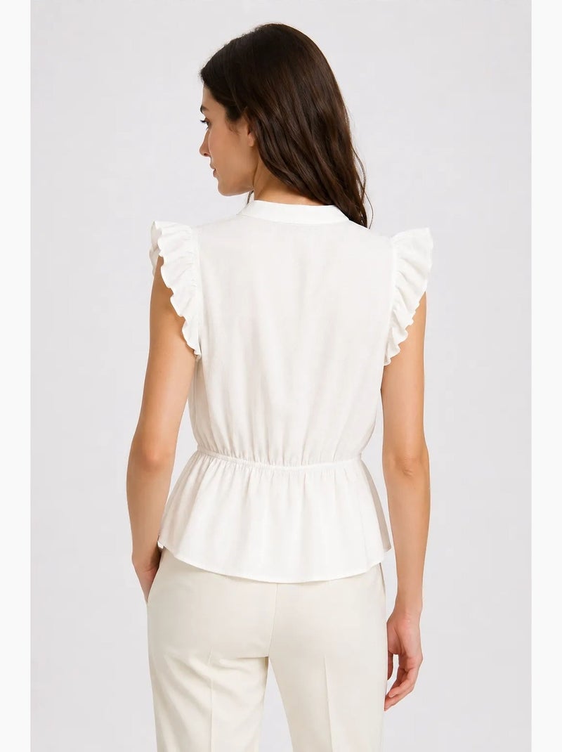 Top jacquard testurizzato peplo mixray Bianco sporco - Kiabi