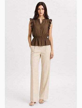 Top jacquard testurizzato peplo mixray