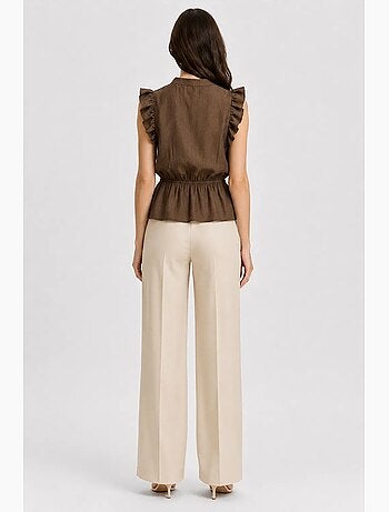 Top jacquard testurizzato peplo mixray