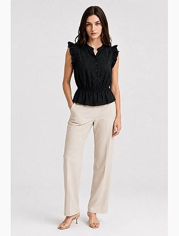 Top jacquard testurizzato peplo mixray