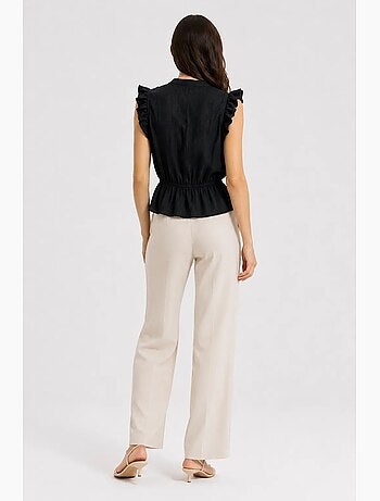 Top jacquard testurizzato peplo mixray