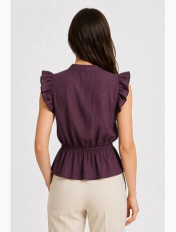 Top jacquard testurizzato peplo mixray
