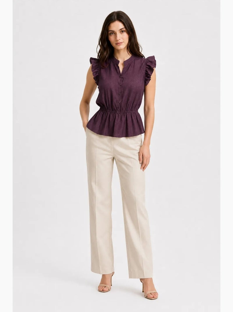Top jacquard testurizzato peplo mixray Viola - Kiabi