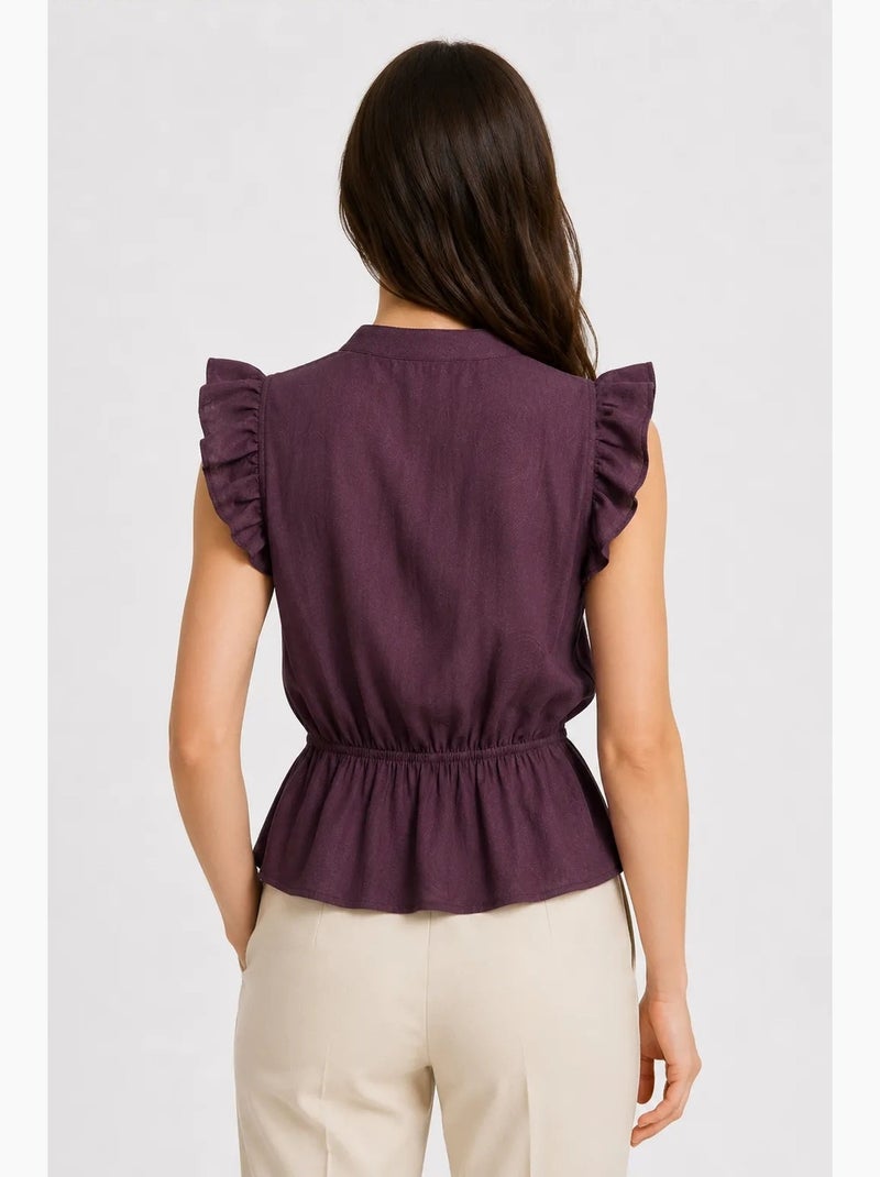 Top jacquard testurizzato peplo mixray Viola - Kiabi