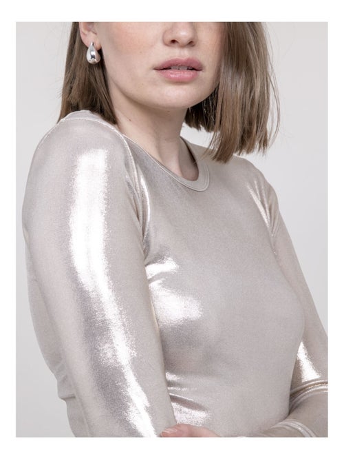 Top metallizzato a maniche lunghe FLEURA - Kiabi