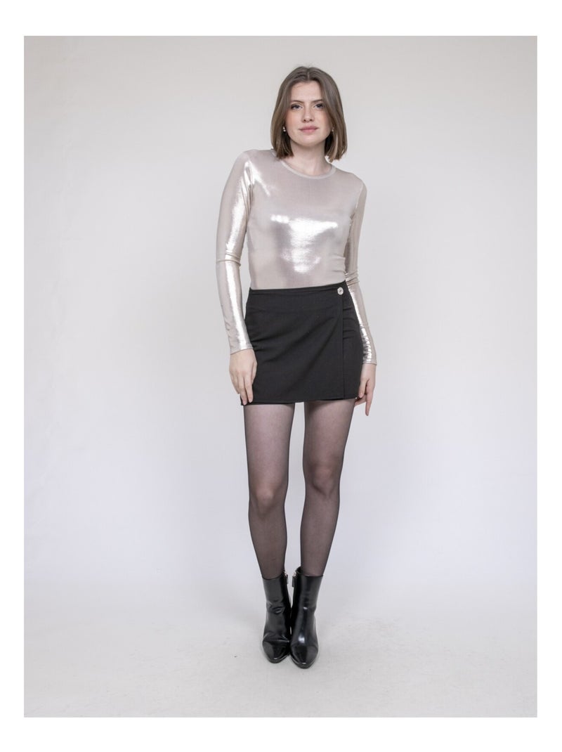 Top metallizzato a maniche lunghe FLEURA Beige - Kiabi