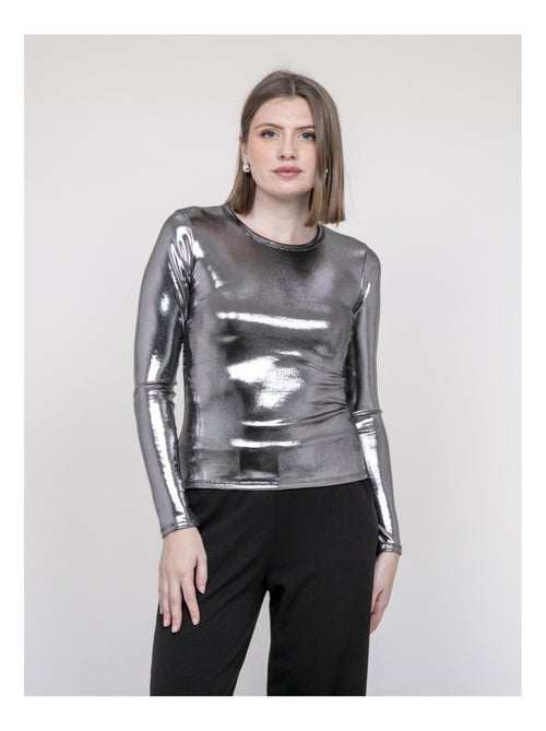Top metallizzato a maniche lunghe FLEURA - Kiabi