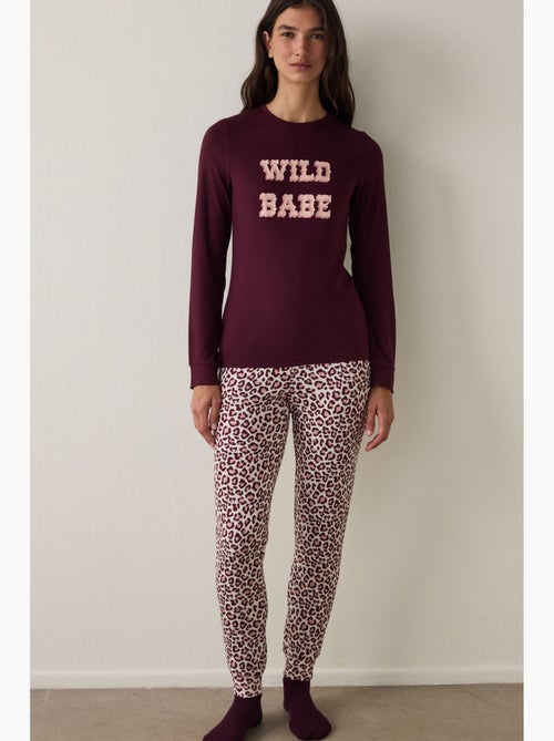 Top pigiama con slogan, maniche lunghe ed effetto termico penti - Kiabi Top pigiama con slogan, maniche lunghe ed effetto termico penti - Kiabi