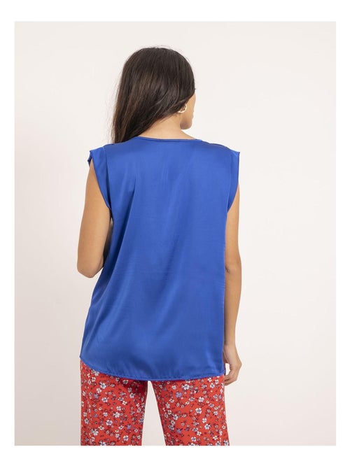 Top scollo a V in satin FIKA - Kiabi