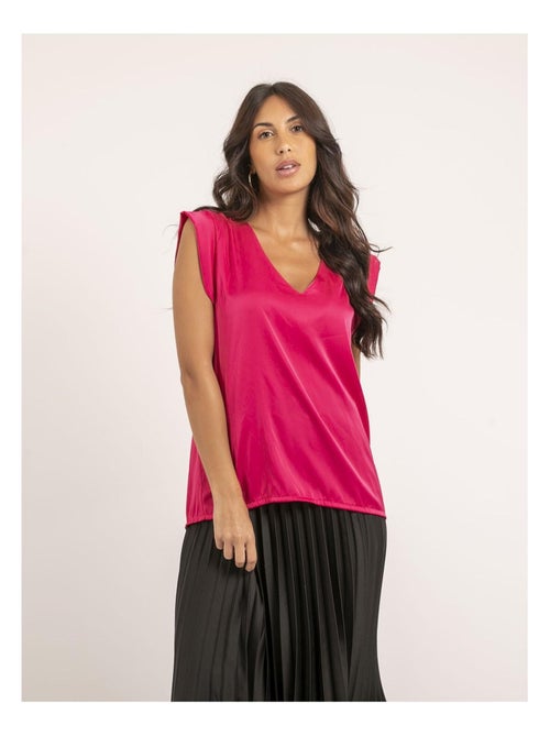 Top scollo a V in satin FIKA - Kiabi Top scollo a V in satin FIKA - Kiabi
