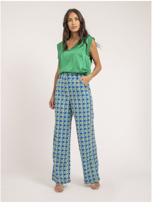 Top scollo a V in satin FIKA - Kiabi