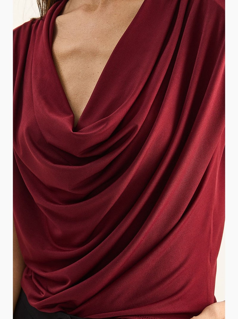 Top scollo morbido lucci Rosso bordeaux - Kiabi