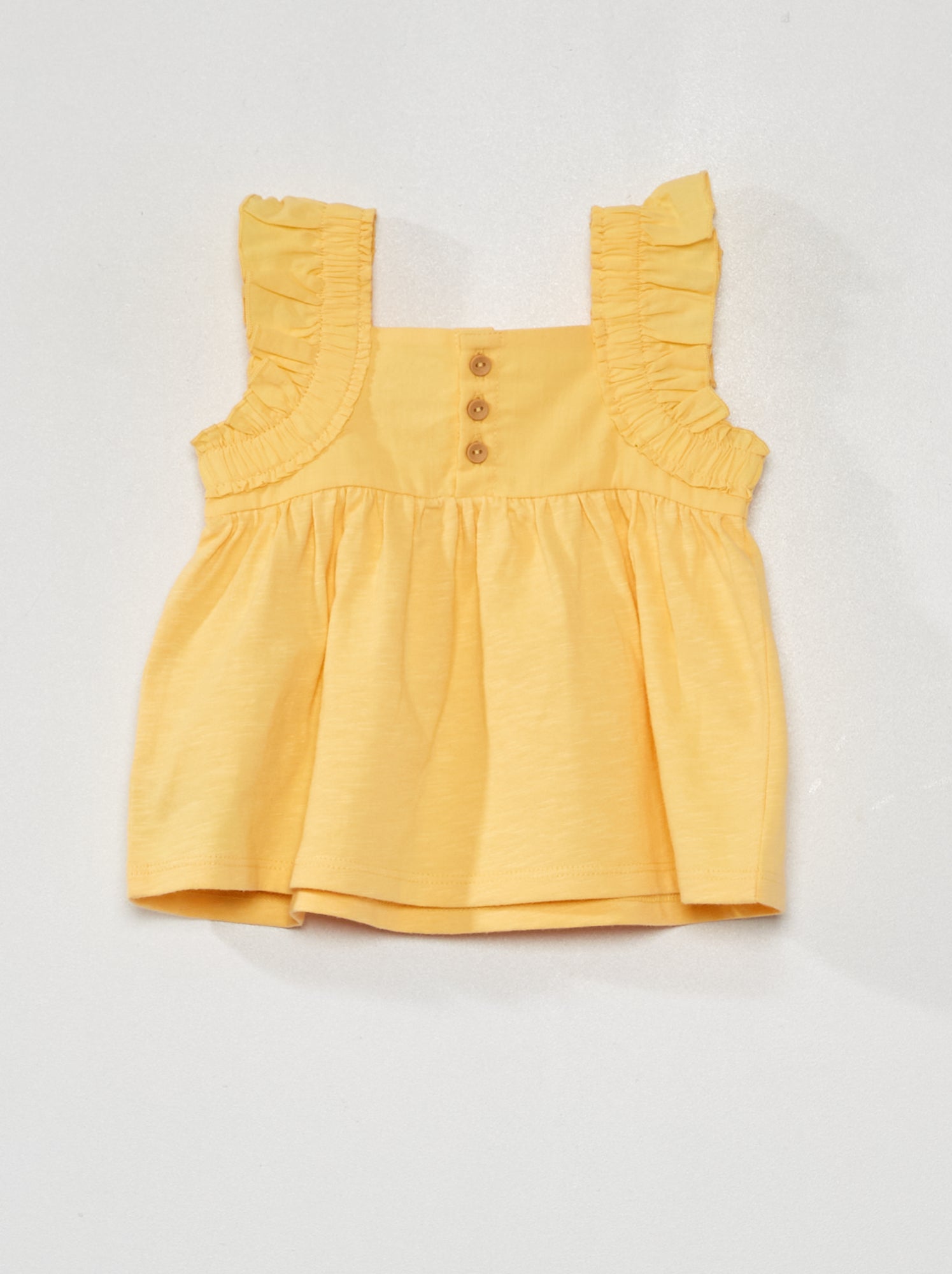 Micoson Canotta Estiva Con Volant – Scollo Quadrato, Spalline Regolabili, In Chiffon, Acquamarina (M)