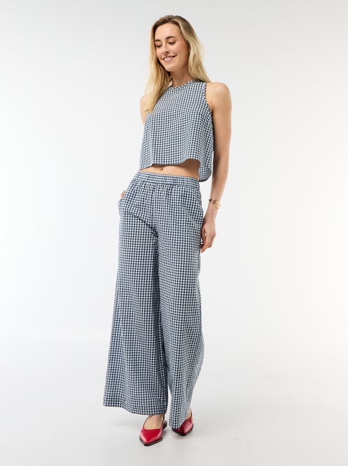 Top senza maniche a motivo Vichy - Kiabi