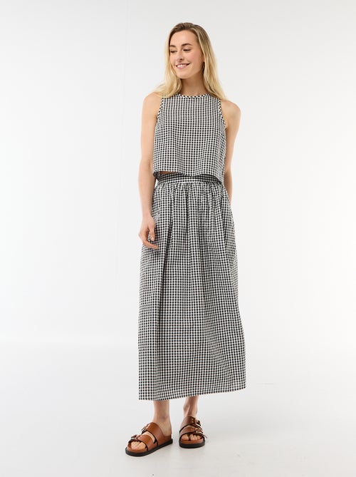 Top senza maniche a motivo Vichy - Kiabi