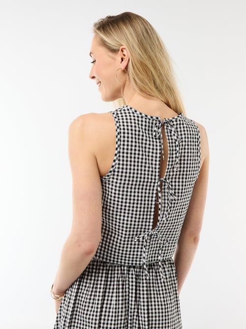 Top senza maniche a motivo Vichy - Kiabi