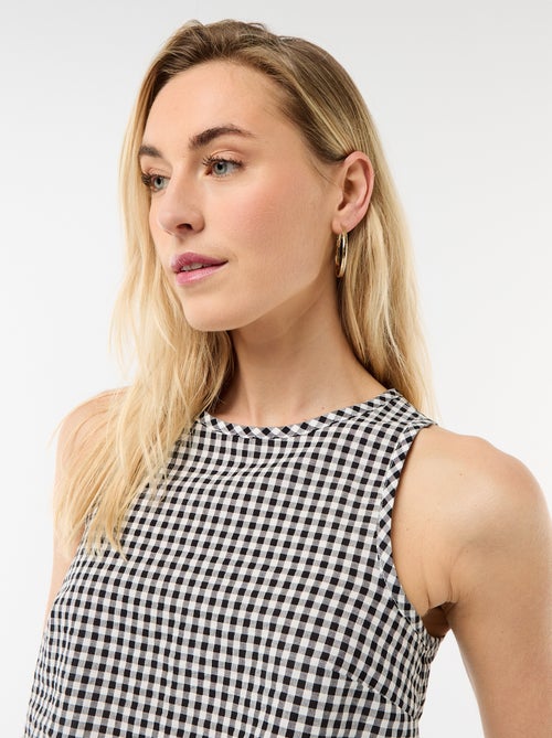 Top senza maniche a motivo Vichy - Kiabi