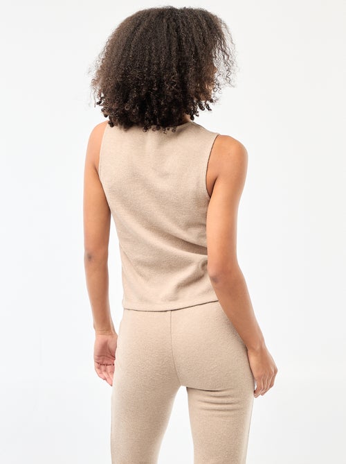 Top senza maniche abbottonato in maglia soffice - Kiabi