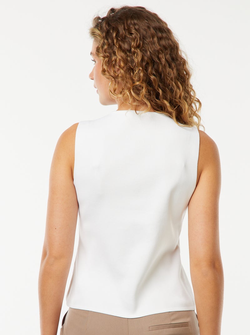Top senza maniche con bottoni dorati bianco - Kiabi
