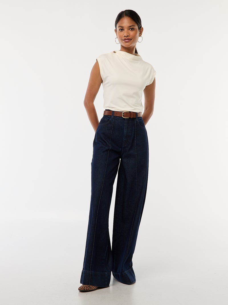Top senza maniche con collo alto Bianco - Kiabi