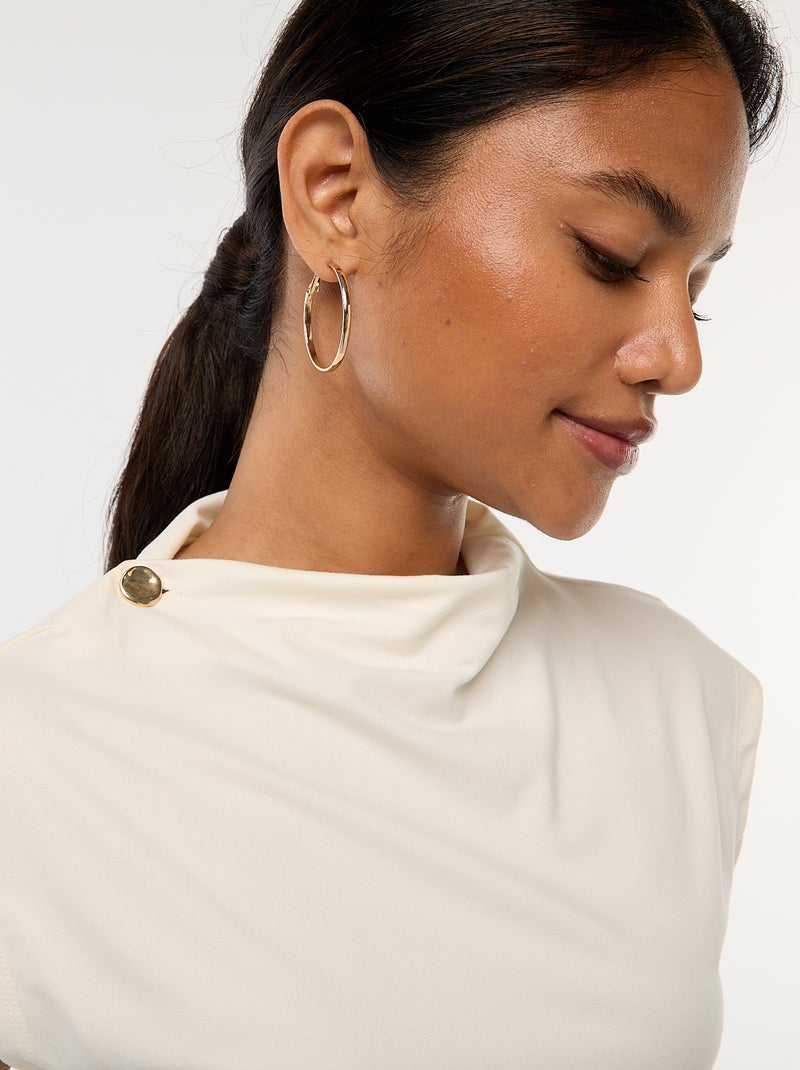 Top senza maniche con collo alto Bianco - Kiabi