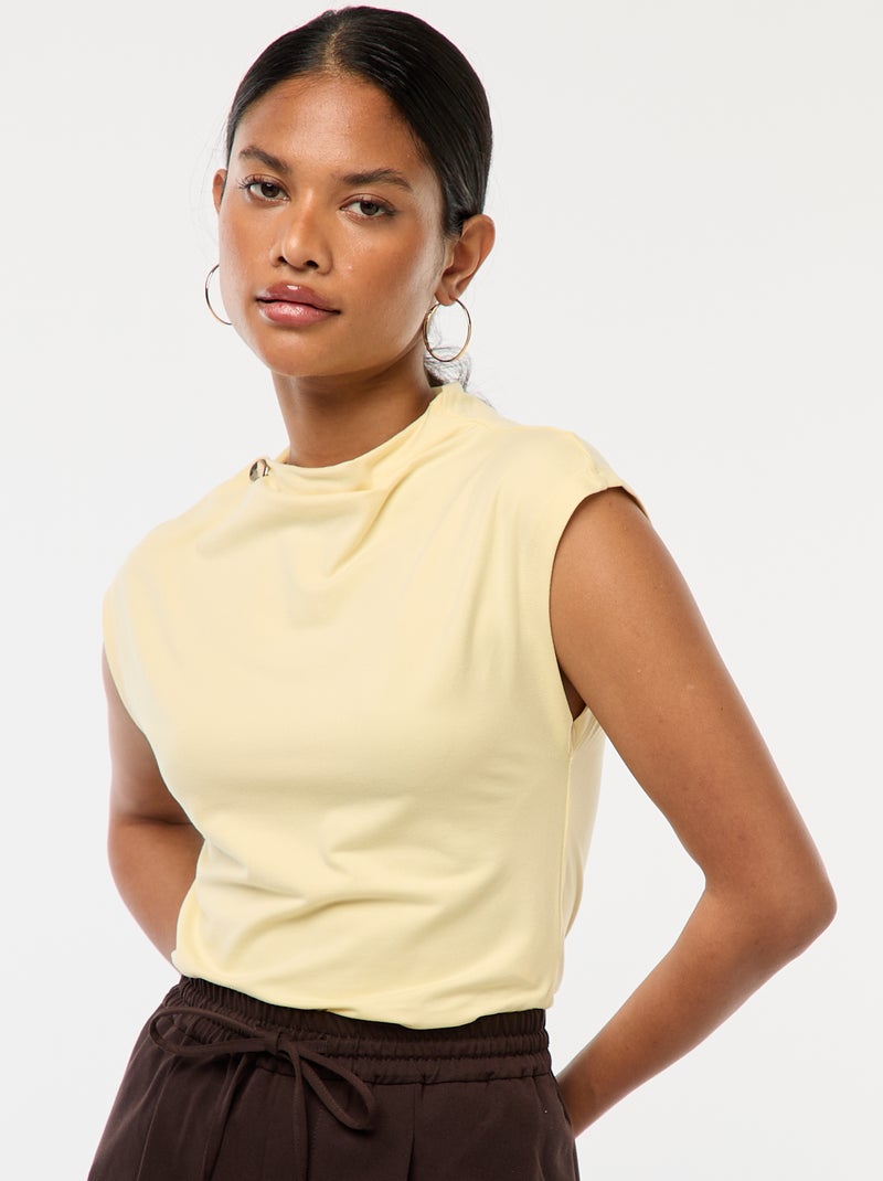 Top senza maniche con collo alto Giallo - Kiabi