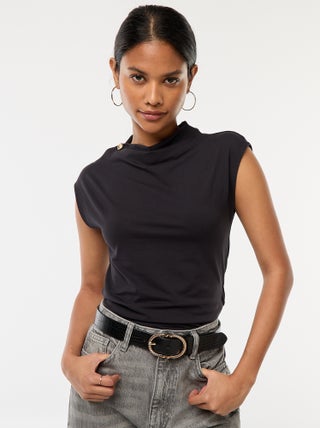 Top senza maniche con collo alto
