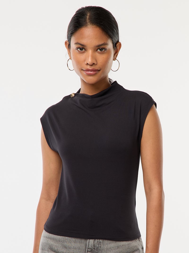 Top senza maniche con collo alto Nero - Kiabi