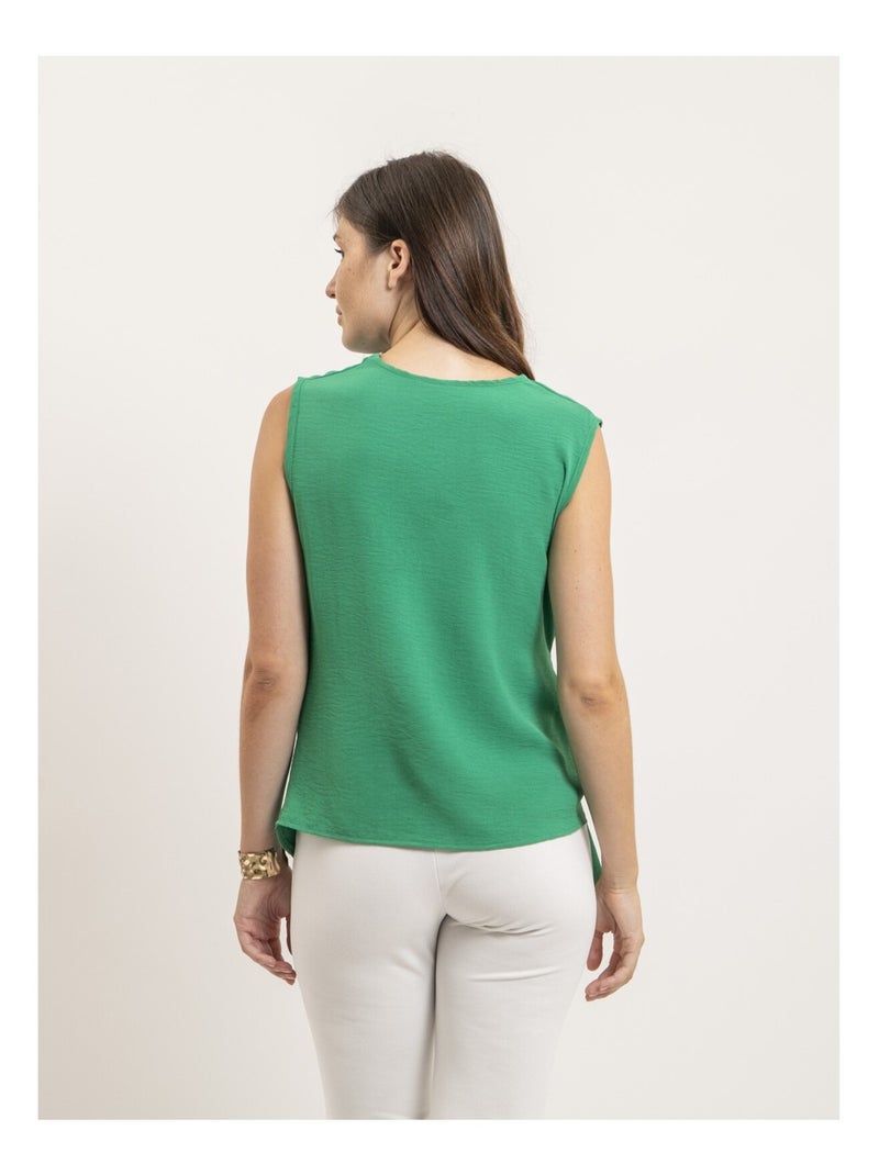 Top senza maniche con nodo FELIZE Verde - Kiabi