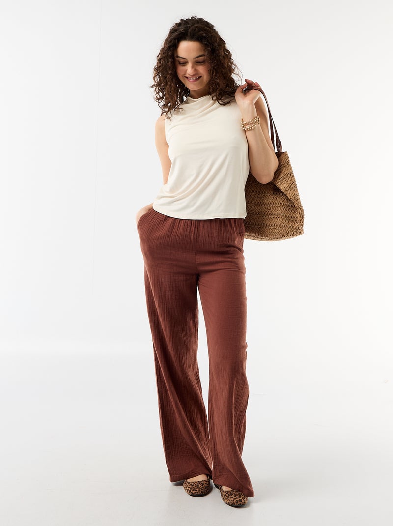 Top senza maniche con scollo drappeggiato Bianco - Kiabi