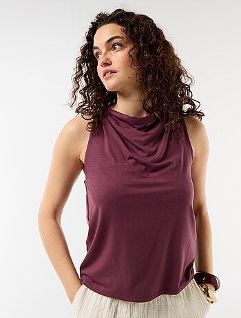 Top senza maniche con scollo drappeggiato