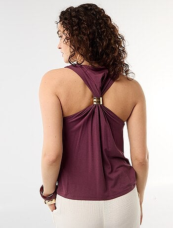 Top senza maniche con scollo drappeggiato