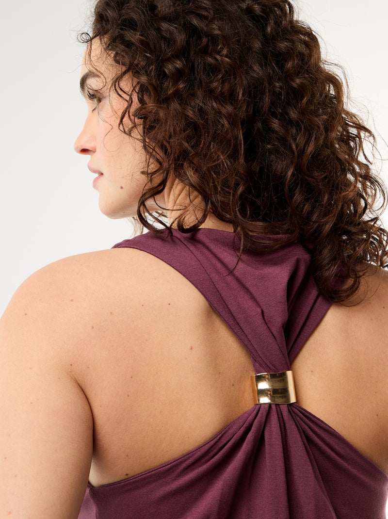 Top senza maniche con scollo drappeggiato Viola - Kiabi