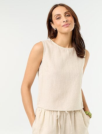 Top senza maniche con scollo rotondo
